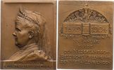 Waldeck Bronzeplakette Emma, Tochter Georg Victors, Königin der Niederlande. -