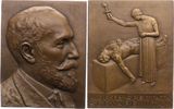 Medicina in nummis Bronzeplakette Letulle, Maurice *1853 Mortagne, +1929 Paris, französischer Pathologe, Professor in Paris, Chefarzt am Hospital Boucicaut. -