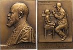 Medicina in nummis Bronzeplakette Lemaitre, Fernand *1880, +1958, französischer Hals-Nasen und Ohrenarzt am Hospital 'Lariboisière' in Paris. -