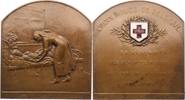 Medicina in nummis Bronzeplakette Belgien. Rotes Kreuz -