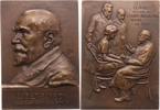 Medicina in nummis Bronzeplakette Lubet-Barbon, Fernand *1857 Hagetmau, +1948, französischer Arzt der Hals, Nasen- und Ohrenheilkunde. -
