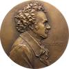 Musiker Einseitige Bronzemedaille Schubert, Franz Peter *1797 Lichtenthal bei Wien, +1828 Wien. -