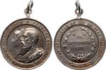 Baden-Durlach Tragbare versilberte Bronzemedaille Friedrich I. 1852-1907. -