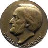 Musiker Einseitige Bronzegussmedaille Wagner, Richard *1813 Leipzig, +1883 Venedig. -