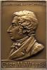 Musiker Einseitige Bronzeplakette Weber, Carl Maria von *1786 Eutin, +1826 London. -