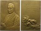 Musiker Einseitige Bronzeplakette Joseffy, Rafael *1853 Hunfala, +1915 New York, Pianist, Konservatoriumsdirektor in New York. -