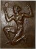 Kunstmedaillen Große einseitige Bronzegussplakette Fahrner -