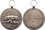Tiere versilberte Bronzemedaille Schweine -