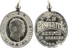 Personenmedaillen Tragbare, hochovale, vernickelte Zinkmedaille Bismarck, Otto von, Deutscher Reichskanzler *1815 Schönhausen, +1898 Friedrichsruh. -