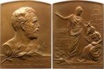 Medicina in nummis Bronzeplakette Hirschberg, Julius *1843 Potsdam, +1925 Berlin, Deutscher Pathologe und Augenarzt. -