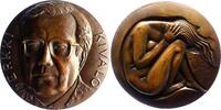 Medicina in nummis Bronzegussmedaille Kivalo, Erkki *1920 Naantali, +2009 Helsinki, finnischer Arzt, Professor für Neurologie. -