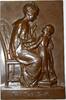 Personenmedaillen Einseitige Bronzegussplakette Goethe, Johann Wolfgang von *1749 Frankfurt, +1832. -