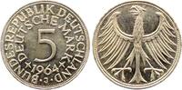 Münzen der Bundesrepublik Deutschland  5 Mark 1964  J Vorzüglich - Stempelglanz