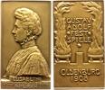 Oldenburg Bronzeplakette Friedrich August 1900-1918. -