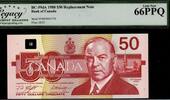 Canada 50 Dollars BC-59dA Knight/Dodge. Replacement/star. Scarce. -