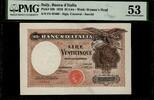 Italy L’Aquila Latina. The most Scarce signature. Very Scarce!! Terrific note. 25 Lire 1919 PMG 53