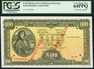 Ireland Republic 100 Pounds 1943 VERY SCARCE SPECIMEN!! PCGS 64 PPQ 1900,00 EUR  Excl. 20,00 EUR Verzending