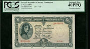 Ireland The First Lavery Issue! Rare! Only one better!! 1  1928 PCGS 40 PPQ
