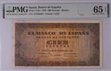 Spain 100 Pesetas 1938 Scarce in high grade! First series. PMG 65 EPQ 300,00 EUR250,00 EUR  Excl. 15,00 EUR Verzending