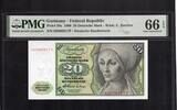 Germany Federal Republic 20 DM 1960 PMG 66 EPQ 155,00 EUR  Excl. 15,00 EUR Verzending