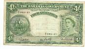 Bahamas 4 Shillings Pick 13b - with writing -