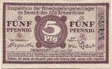 POW - Campmoney - WOI.Concentration Frankfurt. 5 pfennig 1917 -