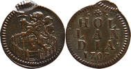 The Netherlands Duit Holland 1707 MISSLAG -