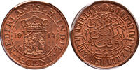 The Netherlands East Indies 1/2 cent Nederlands Indië 1914 PCGS MS 64 RD -