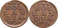 The Netherlands Duit Holland 1739 HYBRIDE -