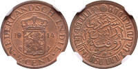 The Netherlands East Indies 1/2 cent Nederlands Indië 1914 NGC MS 63 RB -