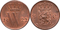 The Netherlands 1/2 cent 1822U Willem I UNC -