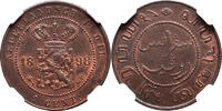 The Netherlands East Indies 1 cent Nederlands Indië 1898 NGC MS 62 BN -