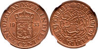 The Netherlands East Indies 1/2 cent Nederlands Indië 1933 NGC MS 64 RB -