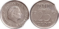 The Netherlands 25 cent 1973 Juliana Pr EINDE MUNTPLAAT -