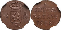 The Netherlands East Indies Duit Nederlands Indië 1808, Koninkrijk Holland onder Lodewijk Napoleon, NGC MS 61 BN -
