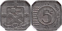 The Netherlands 5 cent zink 1943 Wilhelmina NGC MS 65 -