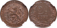 The Netherlands 2 1/2 cent 1906 Wilhelmina NGC MS 65 BN -
