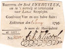 The Netherlands 4 1/2 stuivers 1795 recepis Enkhuizen PMG 53 -