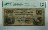Banknoten $10 Troy New York NY Manufacturers Bank Note CH# 721 Fr. 480 PMG F-12 1882 $ 1882 PMG Fine 12