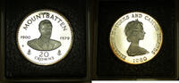 Weltmünzen 20 Crown Turks and Caicos Admiral Mountbatten Silver Proof Coin with OGP -