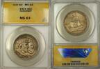 USA Half Dollar Huguenot Commemorative Silver 50c Coin ANACS MS-63 -