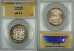 USA Half Dollar Huguenot Commemorative Silver ANACS MS-63 (Better Coin) Toned A -