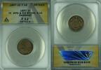 USA Cent Flying Eagle 1c ANACS F-12 Details FE MPD & Die Break S16 Damaged (10) -