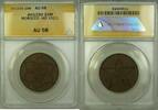 Weltmünzen AH1330 Morocco 10 Mazuna Coin (AD 1911) ANACS AU 58 -
