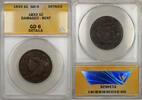 USA Large Cent Coronet Head 1c Coin ANACS GD-6 Details Damaged-Bent PRX -