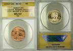USA Quarter North Dakota State Coin ERROR Missing Rev Clad Layer ANACS MS-63 RB -