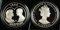Weltmünzen 25 Pound Falkland Islands Silver Proof Coin Commemorating the Royal Wedding -