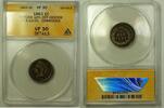 USA Penny Indian Head 1c Error Coin 10% Off-Center At K-10:00 ANACS VF-30 Deta -