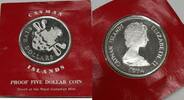 Weltmünzen 5 Dollar Cayman Islands Sterling Silver Coin - Queen Elizabeth II -