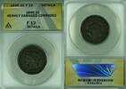 USA Large Cent Braided Hair ANACS F-12 Details Heavily Damaged-Corroded (42) -